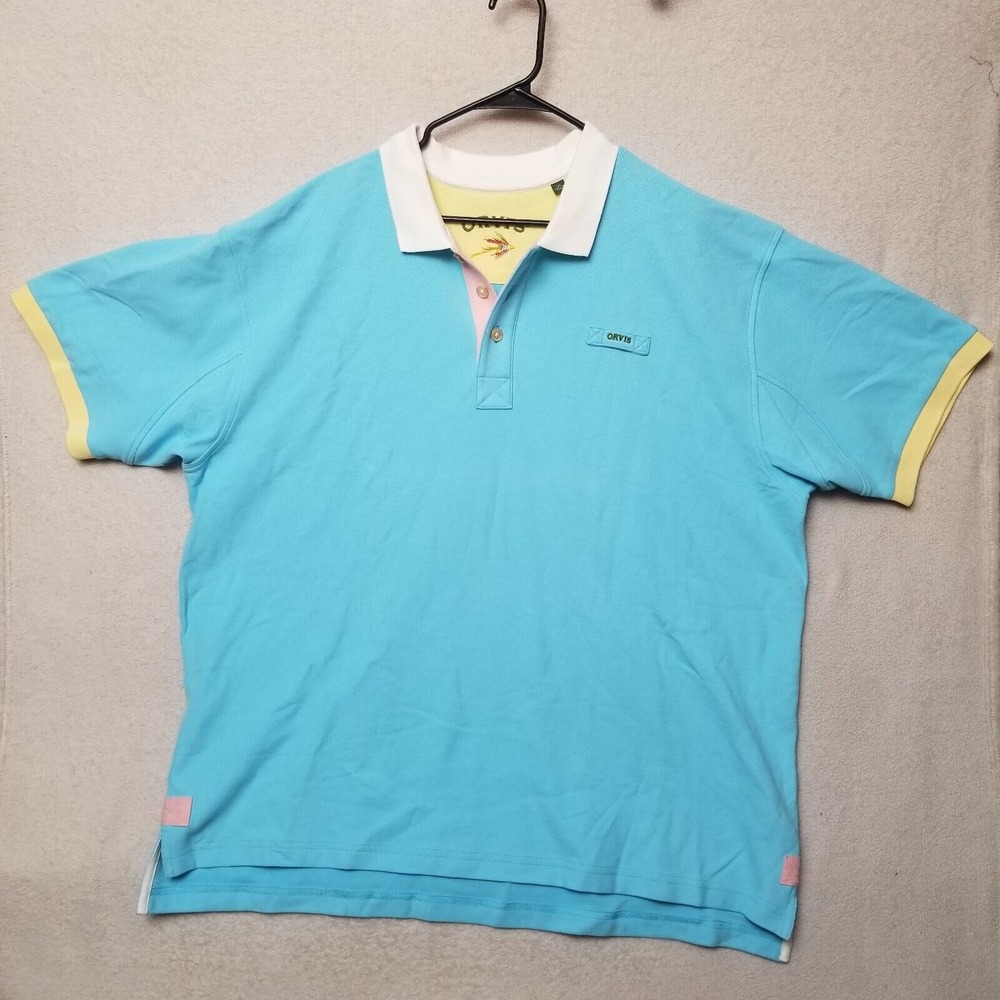 ORVIS REGULAR FIT POLO SHIRT PIQUE KNIT‎ 100% COTTON BLUE Sz XXLARGE, XXL
